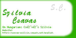 szilvia csavas business card